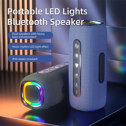 Portable Wireless Bluetooth 5.1 Speaker with Powerful Bass, RGB Lights, TWS Pairing & IPX6 Waterproof