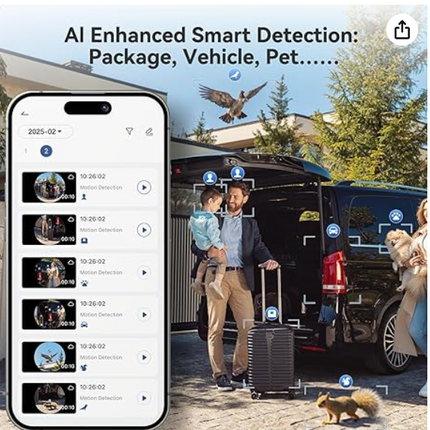 Rechargeable Wireless Video Doorbell with IP65 Weatherproof Design, 2-Way Audio & Instant App Alerts