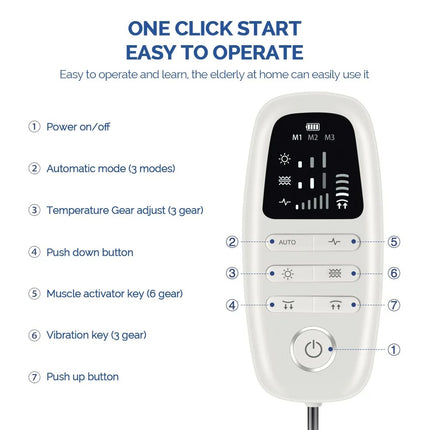 Portable Rechargeable Lumbar Support Cushion with Adjustable Inflation and Vibration