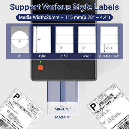 300 DPI Thermal Transfer & Direct Label Printer, 115mm Wide, USB LAN High-Speed 5 ips