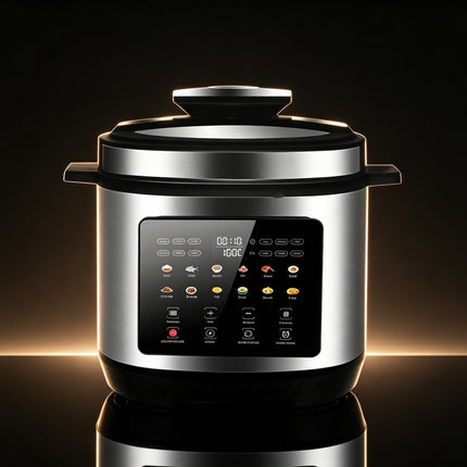 6L 12-in-1 Electric Multi Cooker with Digital Controls, Stainless Steel Pot & One-Touch Cooking