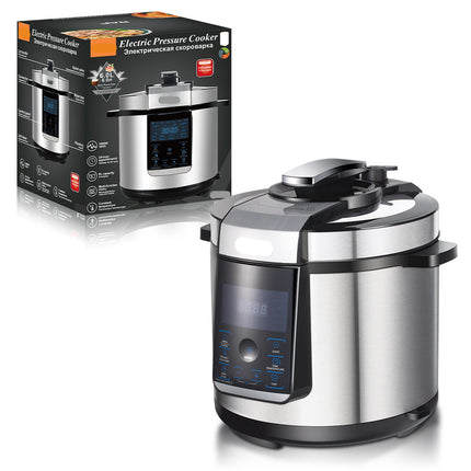 6L Multifunction Electric Pressure Cooker with Digital LED Display and Programmable Timer