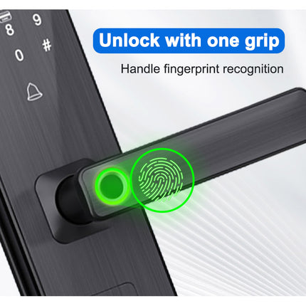 Keyless WiFi Fingerprint Door Lock with RFID Card, Password & Mechanical Key, Fits 38-100mm Doors