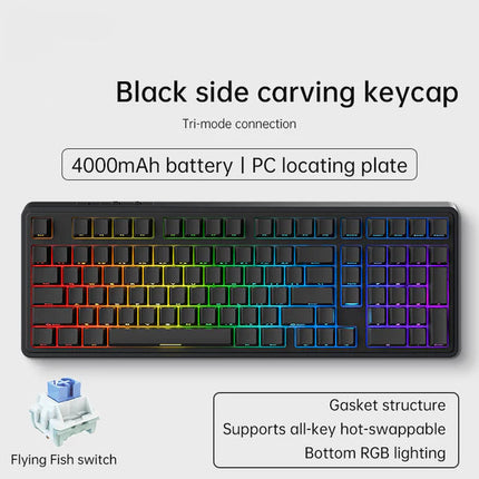 RGB Mechanical Keyboard Wireless Wired Dual Mode with PBT Keycaps