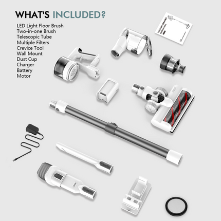 Portable Cordless Stick Vacuum Cleaner 250W Brushless Motor 0.45L Dust Cup