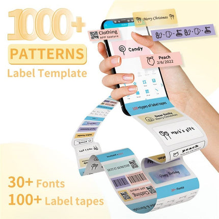 Portable Thermal Label Printer with Built-In Cutter, Bluetooth Connectivity, 203 DPI, Rechargeable Battery