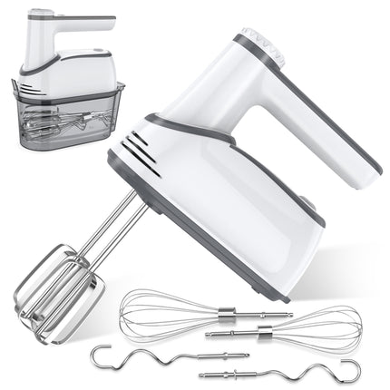 Portable Cordless Hand Mixer with LED Display 12-Speed Control and Accessory Set