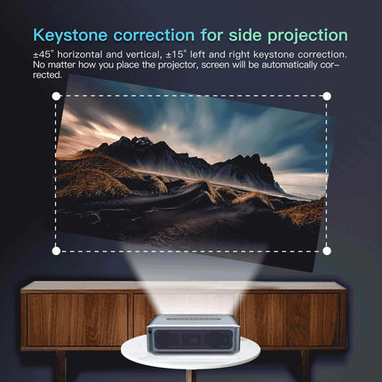 Compact Smart Projector 1080p Full HD with 400 ANSI Lumens  WiFi Screen Casting & BT Remote