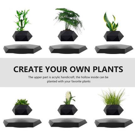 Floating Rotating Plant Pot Wireless Levitation Planter for Home Office Decor