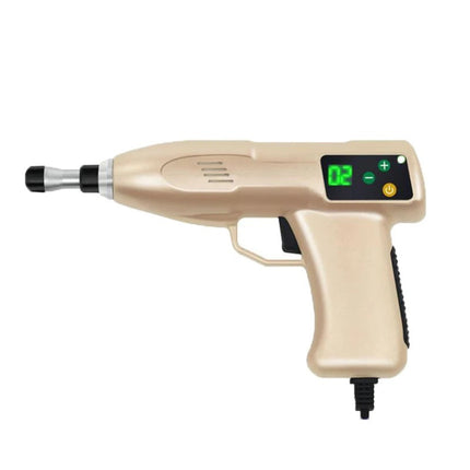 Portable Electric Percussion Massage Gun with Adjustable Force & Interchangeable Heads – Gold