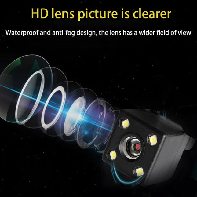 Wide-Angle Dual Dash Camera – 1080p Front, 720p Rear with 4.8" LCD Screen