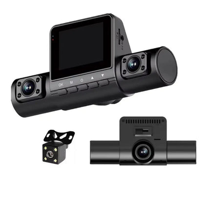 Quad Lens Car Dash Camera with Wide 110 Degree Front View and 2 Inch Display