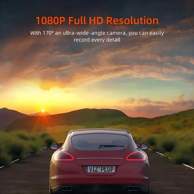 Dual Lens Car Dash Cam 3.16" IPS Screen | Front & Rear Recording, Loop Recording, G-Sensor