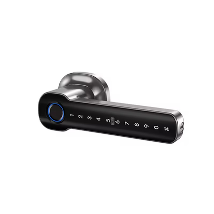 Smart Fingerprint Door Handle Lock with Bluetooth, Passcode, IC Card & Key Access