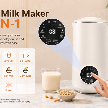 1200ml Stainless Steel Soy Milk Maker Machine Digital Control 600W Kitchen Appliance