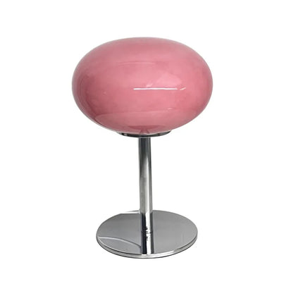 Portable Glass Table Lamp with Dual Color LED Bulb Modern Bedside Atmosphere Light