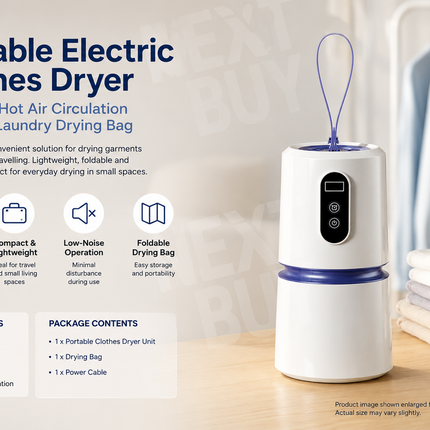 Portable Electric Clothes Dryer with 360° Hot Air Circulation Compact Laundry Drying Bag