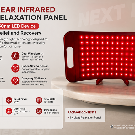 Red and Near Infrared Light Relaxation Panel 660nm 850nm LED Device for Muscle Relief and Recovery