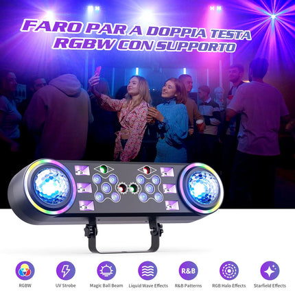 80W Dual-Head DMX Stage Light with Laser Effects and Sound Control
