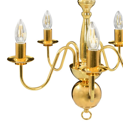 Gold Metal 5 Light E14 Chandelier Ceiling Fixture 50cm Classic Decorative Lighting