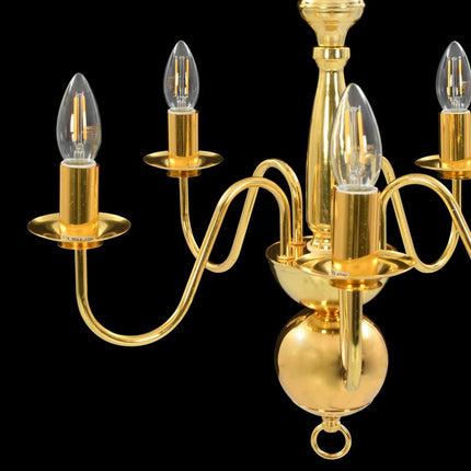 Gold Metal Five Light Chandelier E14 Ceiling Fixture 50cm Elegant Decorative Lighting
