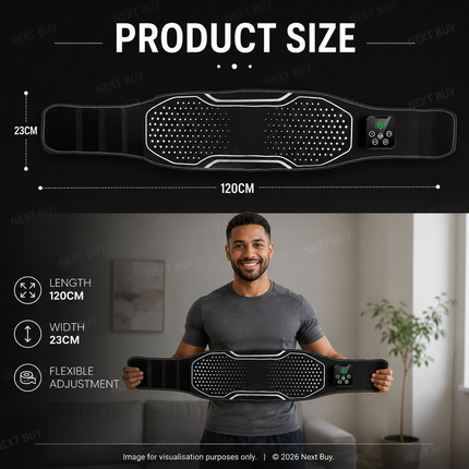 Heated Lumbar Support Belt with Air Compression & Vibration Massage for Lower Back Support