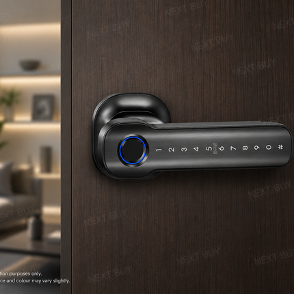 Smart Fingerprint Door Handle Lock with Bluetooth, Passcode, IC Card & Key Access