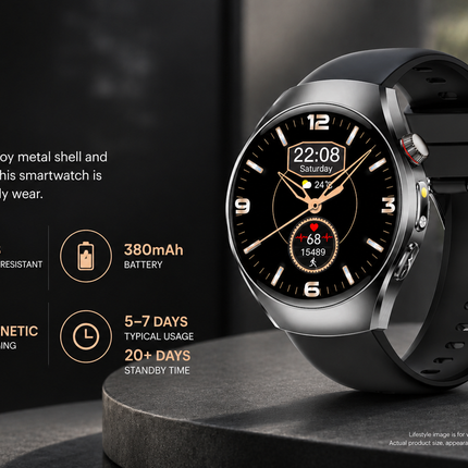 1.43 Inch AMOLED Smart Watch with Bluetooth Call, ECG, HRV & Body Temperature Monitor IP68