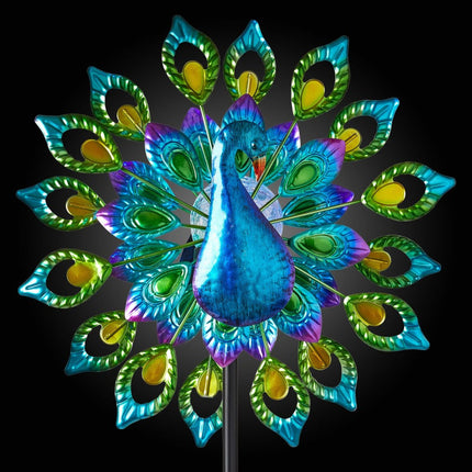 Solar-Powered Metal Windmill Spinner with LED – 200cm Outdoor Garden & Courtyard Decor