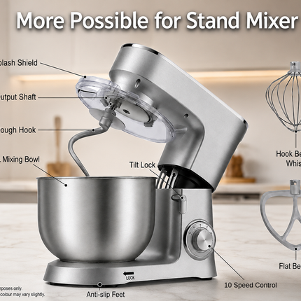 8L Planetary Stand Mixer 1500W – 10-Speed Control for Dough, Batter & Baking