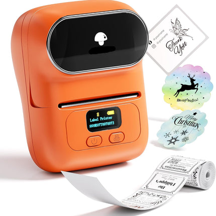 Portable Thermal Label Printer with Bluetooth, 20-50mm Labels, 203 DPI, Rechargeable Battery