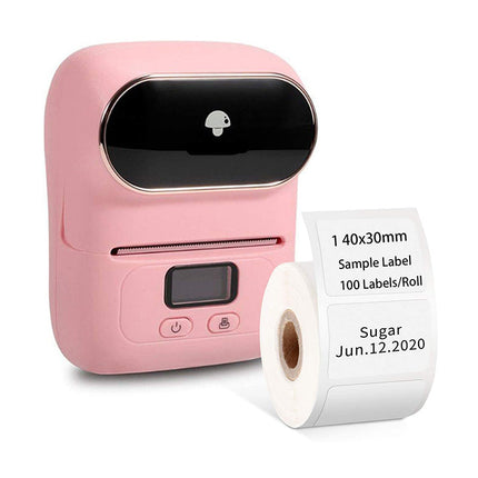 Portable Thermal Label Printer with Bluetooth, 20-50mm Labels, 203 DPI, Rechargeable Battery